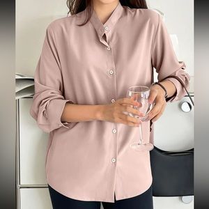 Solid Botton Blouse